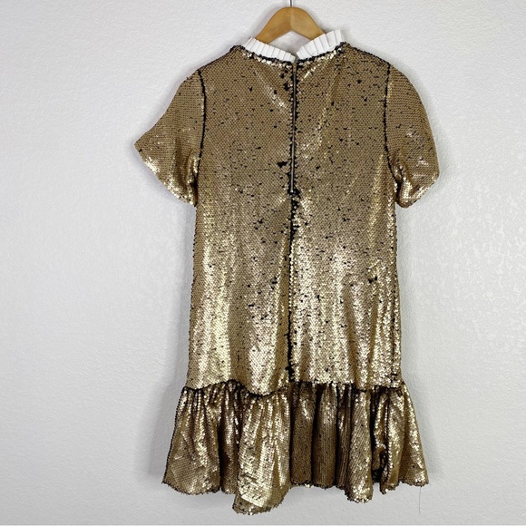 Melloday Gold Sequin Ruffle Hem Dress - Picture 5 of 5